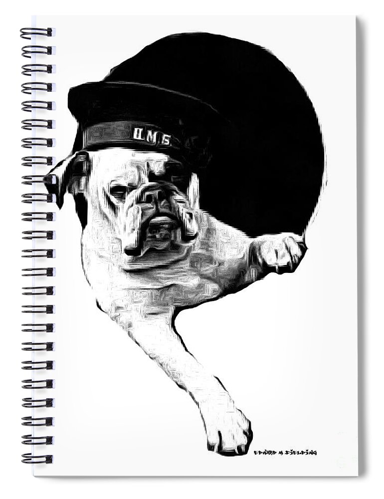 Bulldog Spiral Notebook featuring the painting HMS Bulldog by Edward Fielding