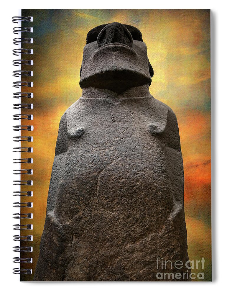 Easter Island Moai Spiral Notebook featuring the photograph Hoa Hakananaia by Adrian Evans