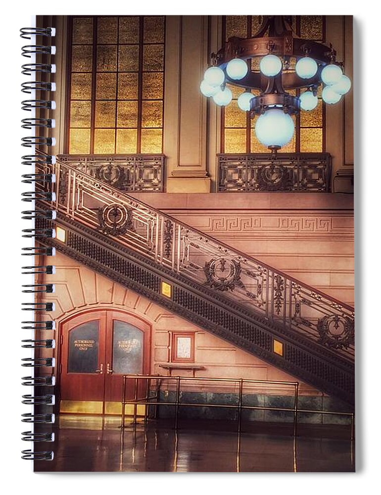 Hoboken Train Station Spiral Notebook featuring the photograph Hoboken Train Station - Vintage Beauty of New Jersey by Miriam Danar