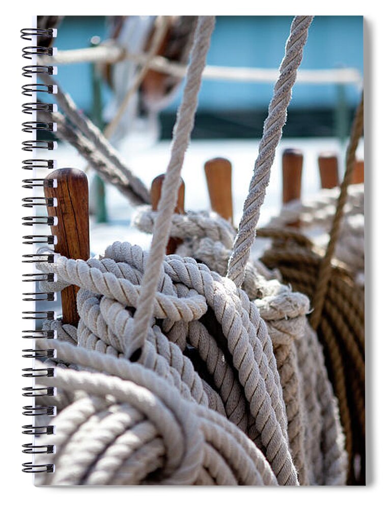 Nautical Spiral Notebook featuring the photograph Hoisting Ropes by Rich S