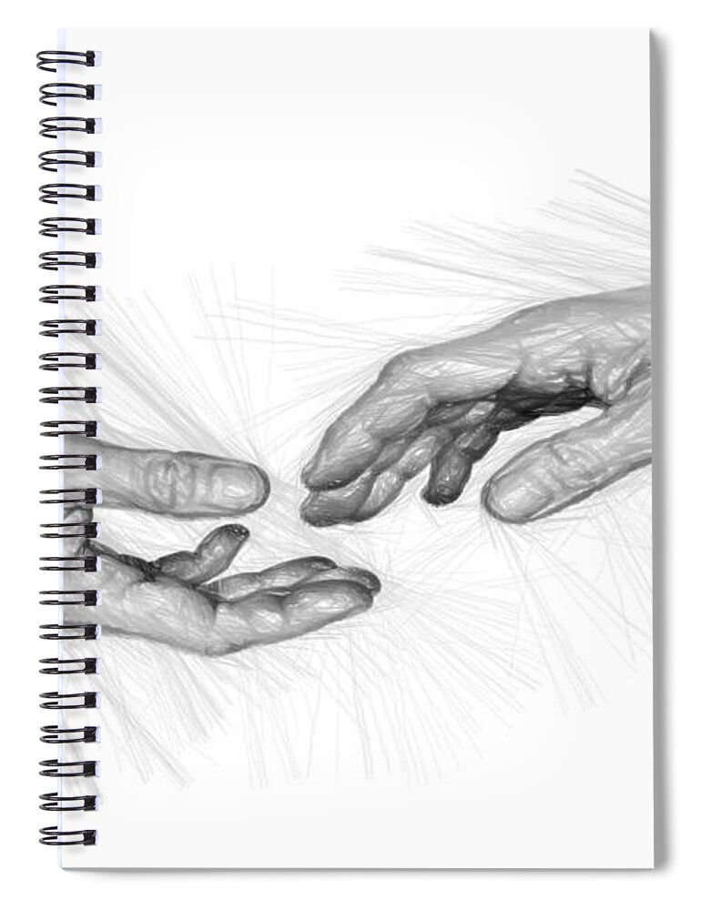 Art Spiral Notebook featuring the digital art Hold My Hand by Rafael Salazar