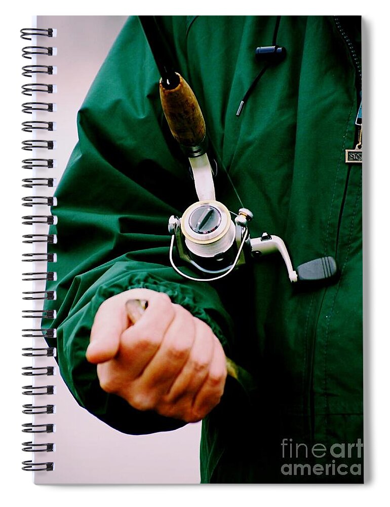 Midwest Spiral Notebook featuring the photograph Holding A Fish by Frank J Casella