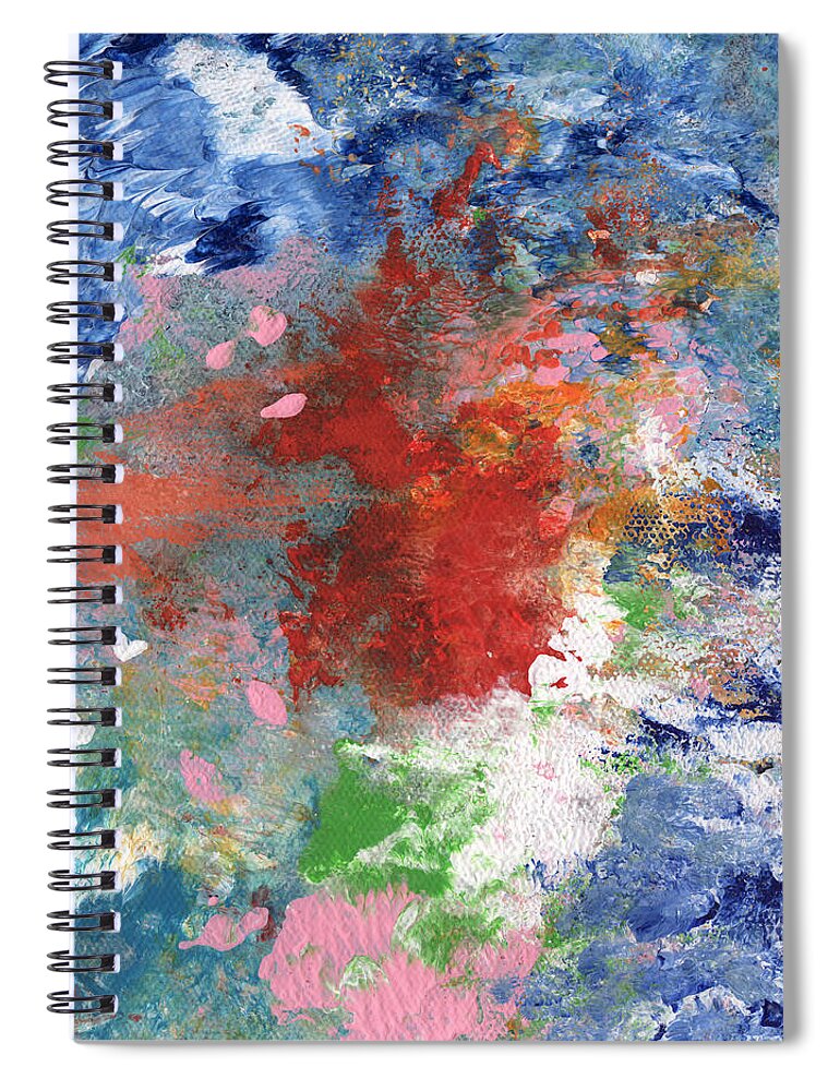 Expressionist Spiral Notebook featuring the painting Holding On- Abstract Art by Linda Woods by Linda Woods