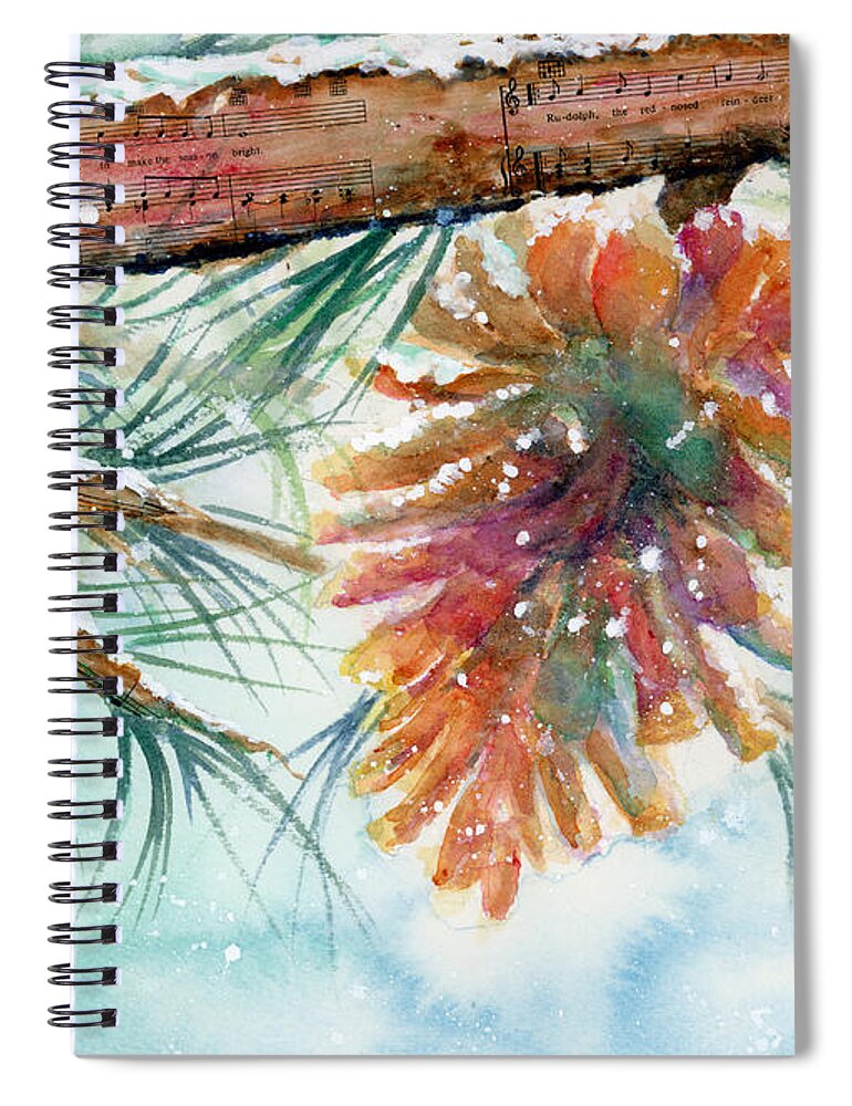 Christmas Spiral Notebook featuring the painting Holiday Card 2017 by Wendy Keeney-Kennicutt