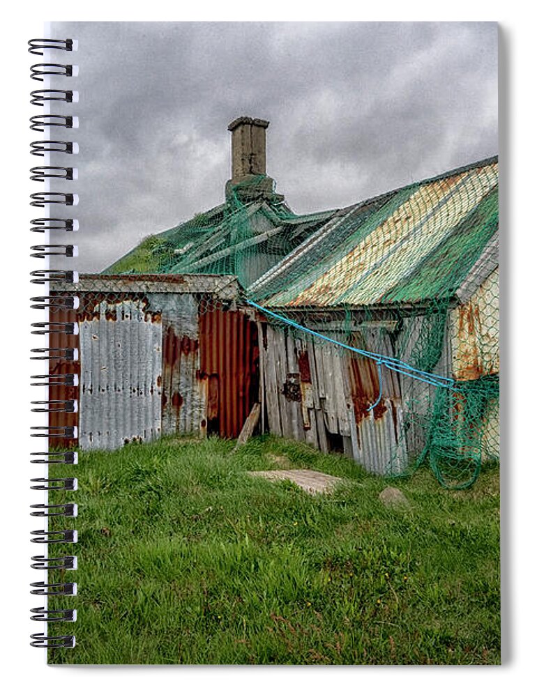 Iceland Spiral Notebook featuring the photograph Holmavik Fishing Net by Tom Singleton