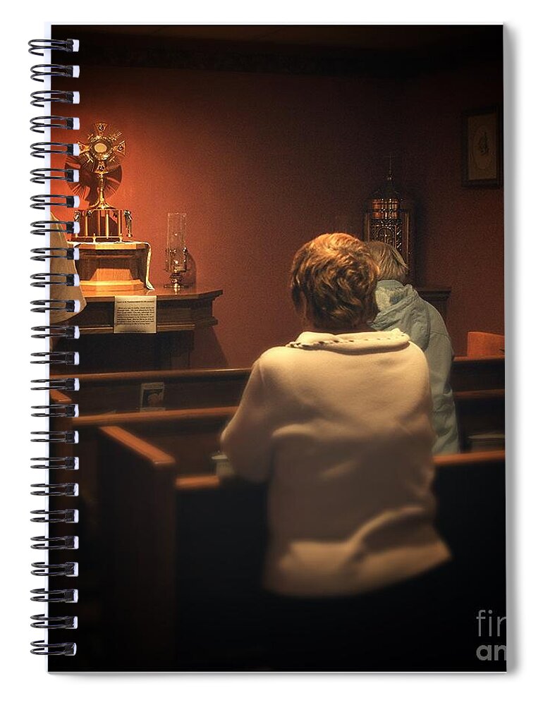 Documentary Spiral Notebook featuring the photograph Holy Adoration Altar by Frank J Casella