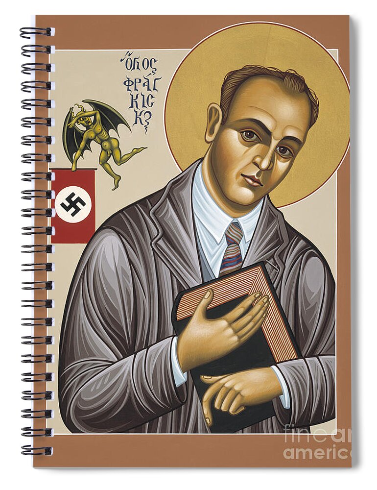 Holy Blessed Martyr Franz Jagerstatter Spiral Notebook featuring the painting Holy Blessed Martyr Franz Jagerstatter 049 by William Hart McNichols