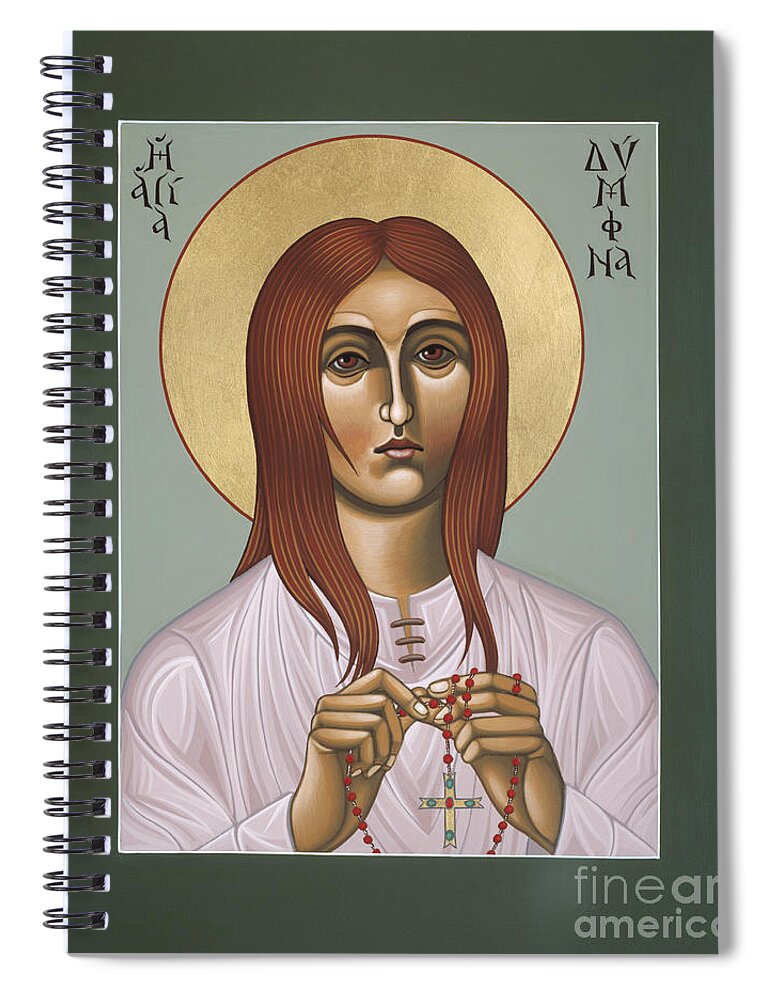 Holy Martyr St Dymphna Of Ireland Spiral Notebook featuring the painting Holy Martyr St Dymphna of Ireland 086 by William Hart McNichols