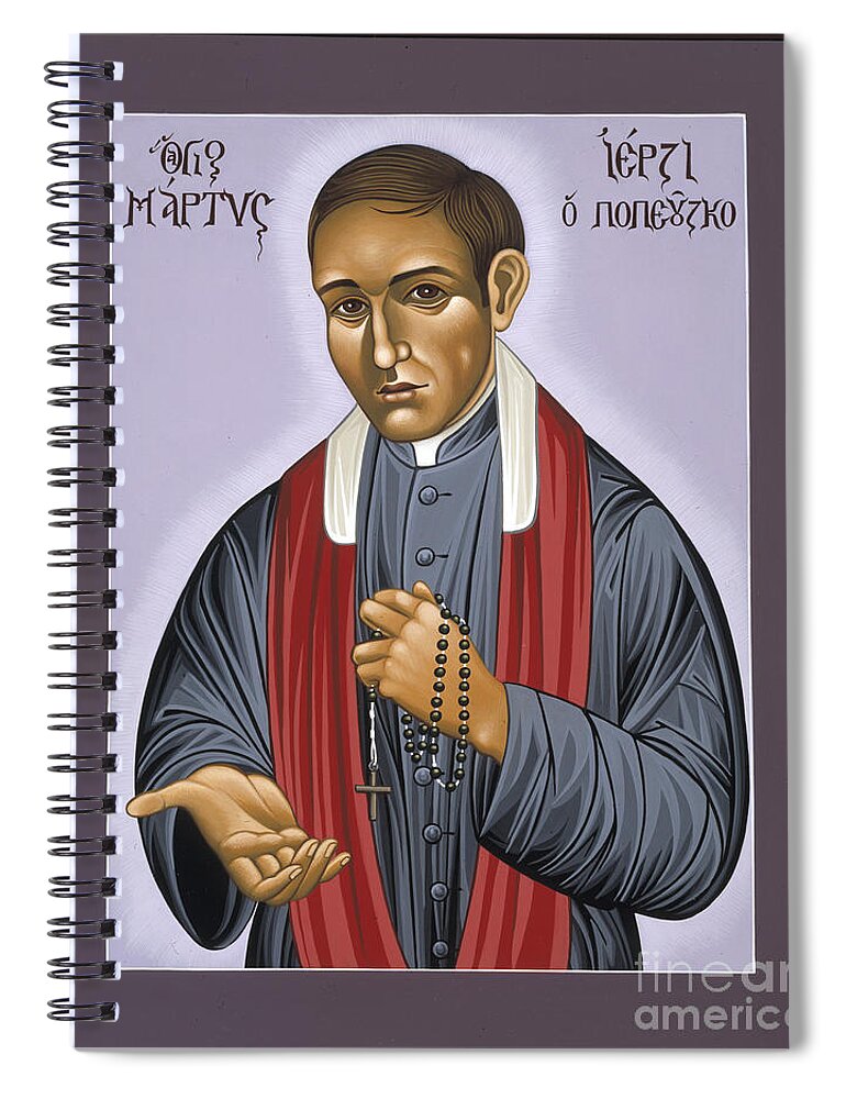 Holy New Martyr Blessed Jerzy Popielusko Spiral Notebook featuring the painting Holy New Martyr Blessed Jerzy Popielusko 030 by William Hart McNichols