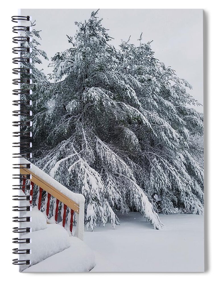 Landscape Spiral Notebook featuring the photograph Home for the Blizzard by Mary Capriole