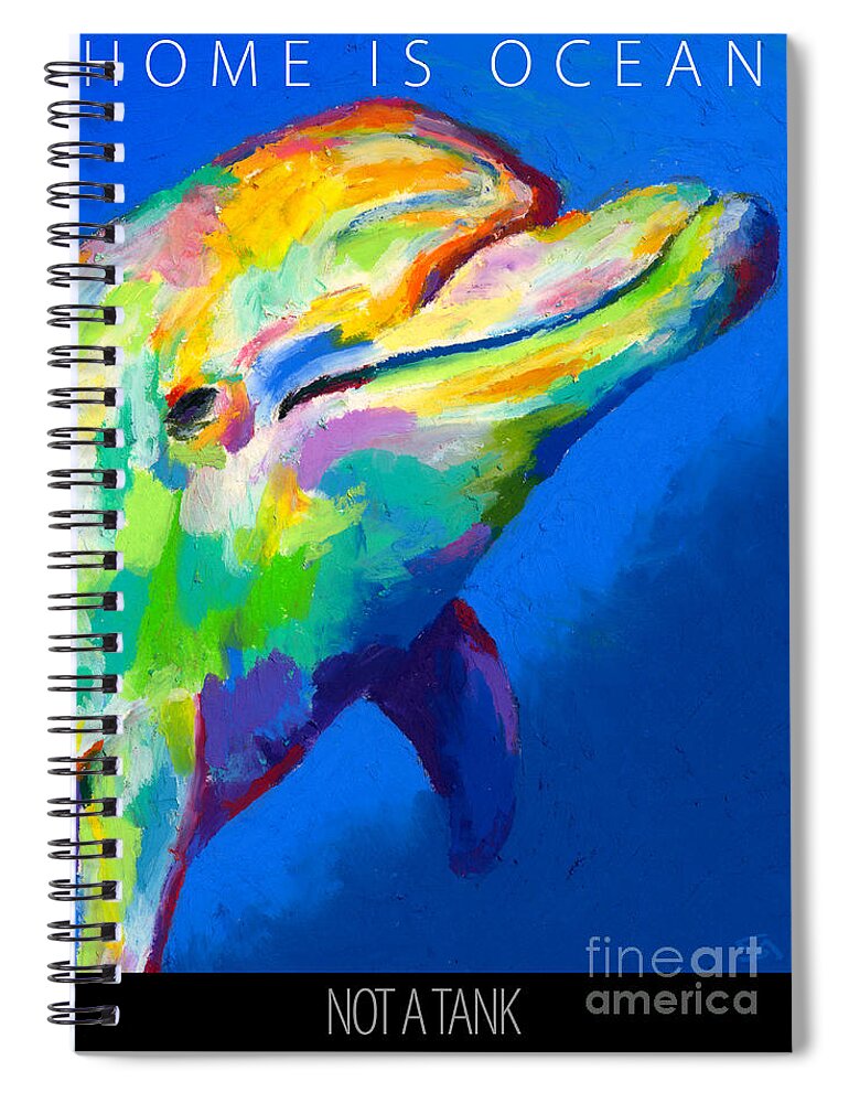 Dolphin Spiral Notebook featuring the painting Home Is Ocean by Stephen Anderson