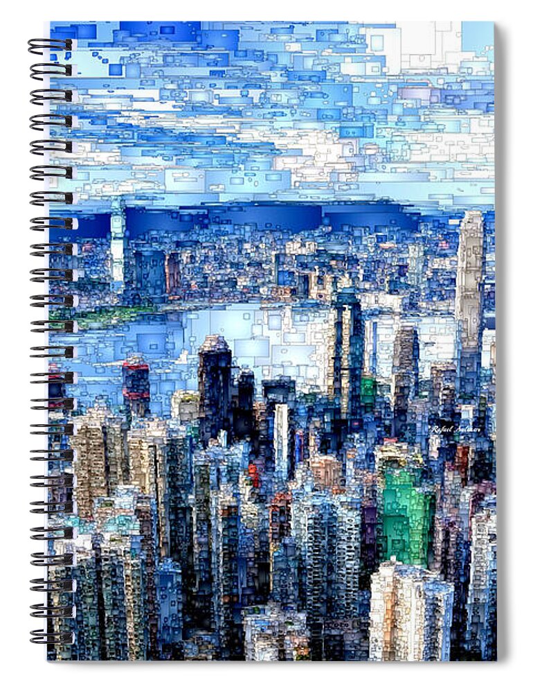 Rafael Salazar Spiral Notebook featuring the digital art Hong Kong, China by Rafael Salazar