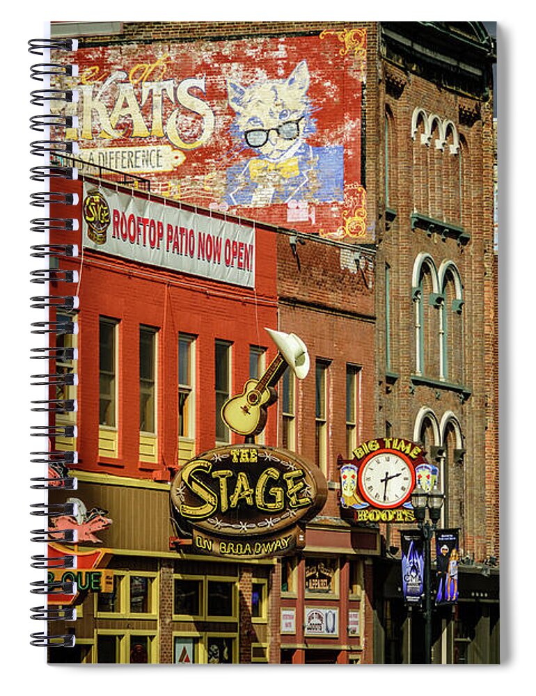 Honky Tonk Row - Nashville Tn Spiral Notebook featuring the photograph Honky Tonk Row - Nashville TN by Debra Martz