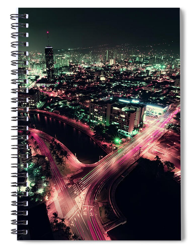 Cityscape Spiral Notebook featuring the photograph Honolulu 2049 by William Dickman