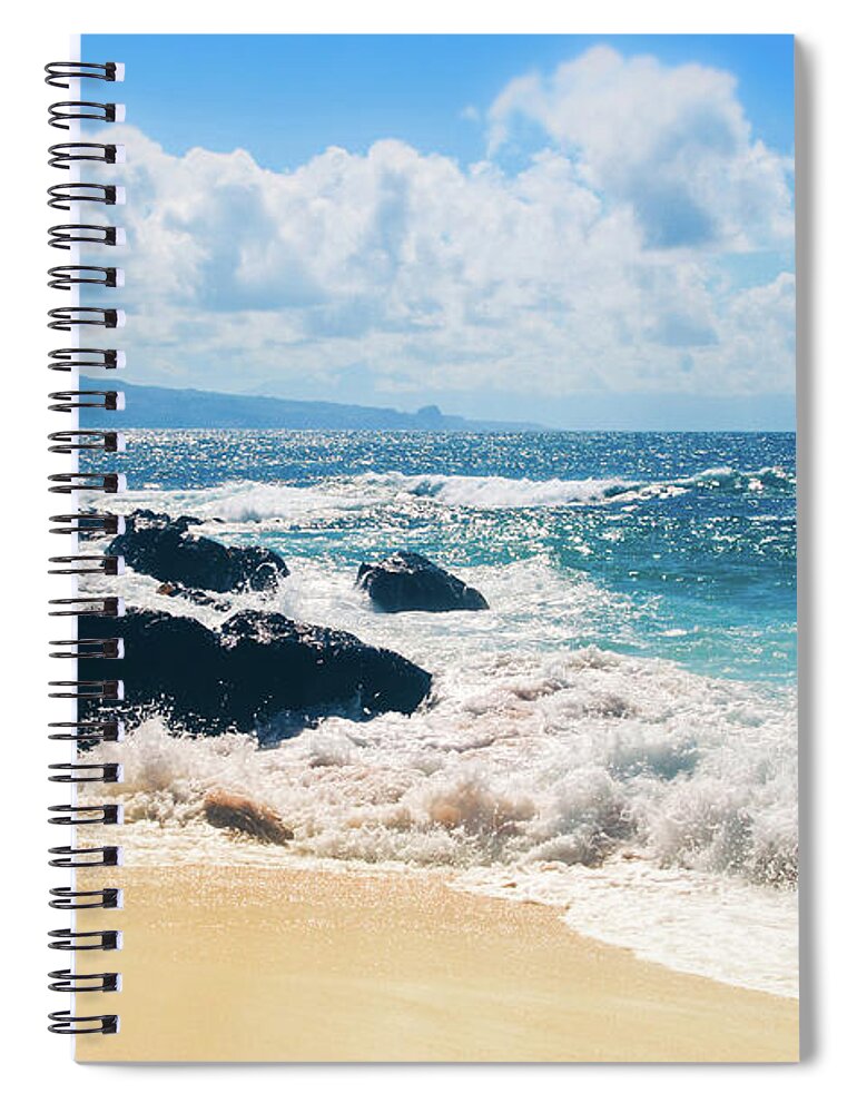 Hookipa Spiral Notebook featuring the photograph Hookipa Beach Maui Hawaii by Sharon Mau