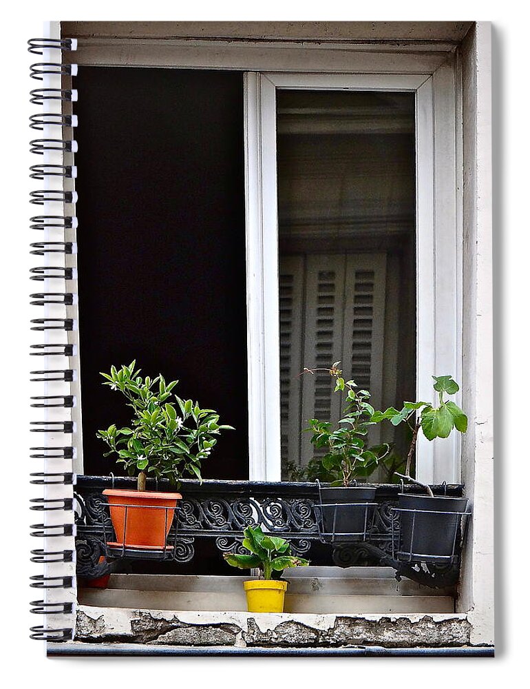 French Windows Spiral Notebook featuring the photograph Hopeful In Paris by Ira Shander