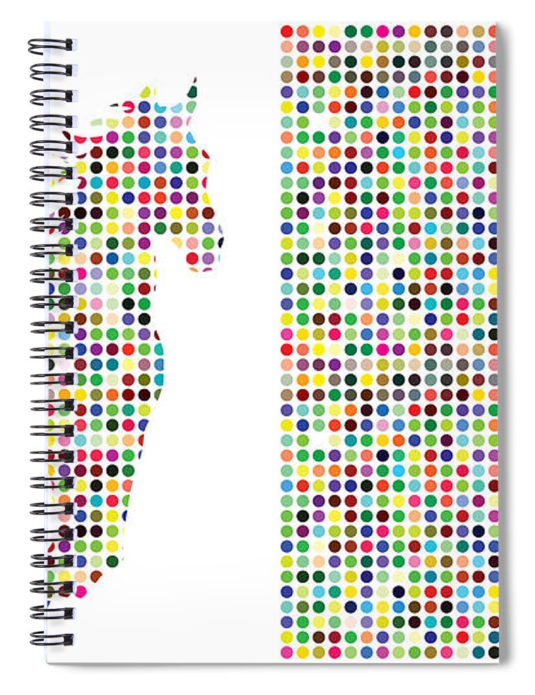 Dots Spiral Notebook featuring the digital art Horse 2 by Brian Kirchner