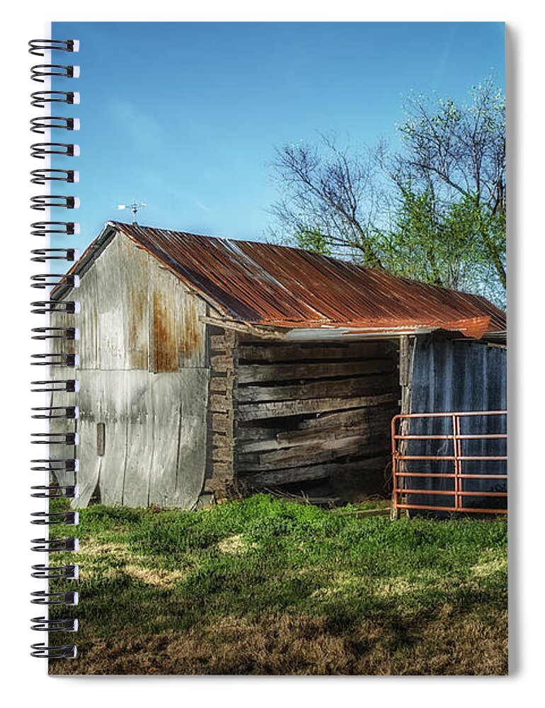 Horse Barn Spiral Notebook featuring the photograph Horse Barn in Color by James Barber