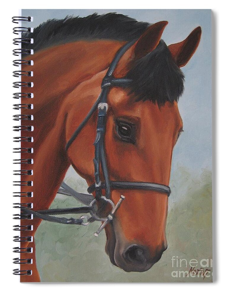 Noewi Spiral Notebook featuring the painting Horse Portrait by Jindra Noewi