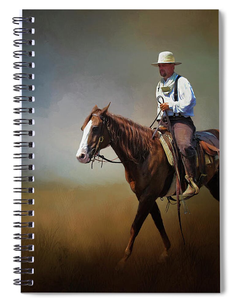 Animal Spiral Notebook featuring the photograph Horse Ride at the End of Day by David and Carol Kelly