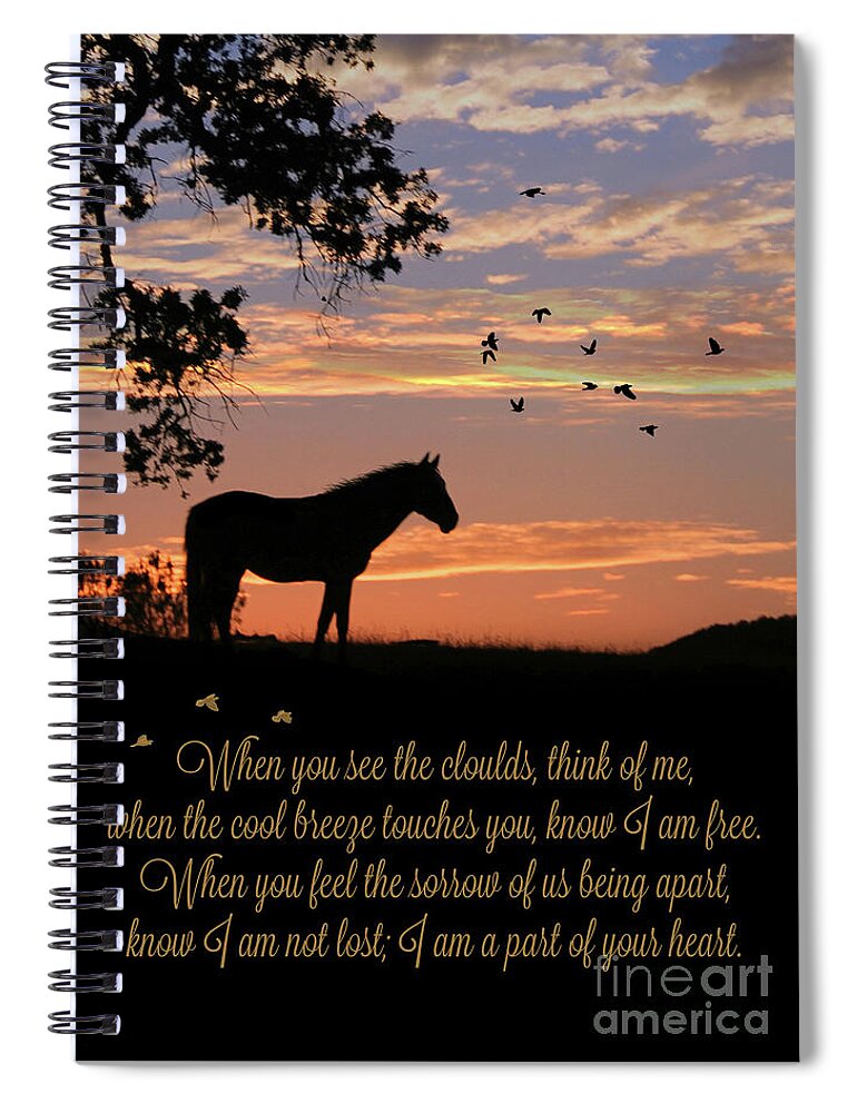 Horse Spiral Notebook featuring the photograph Horse Tribute Memorial Sympathy by Stephanie Laird