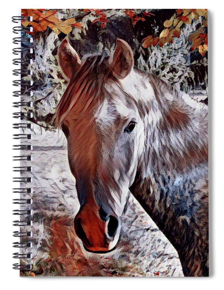 Nature Spiral Notebook featuring the digital art Horse 2 by Cepiatone Fine Art Callie E Austin
