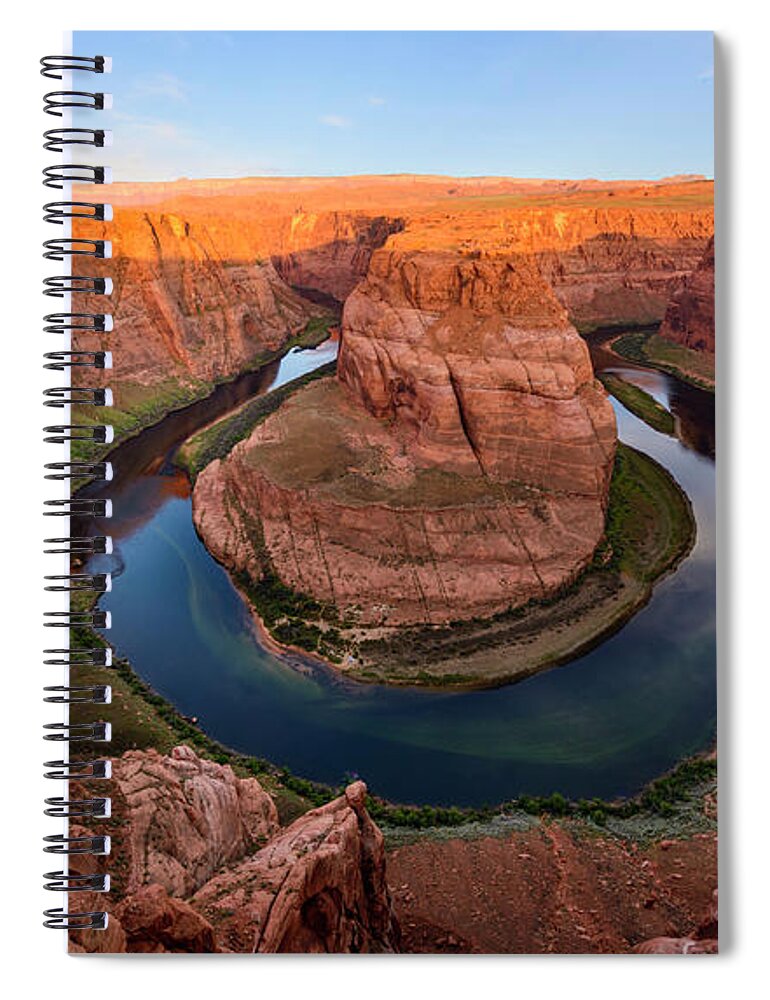 Horseshoe Bend Spiral Notebook featuring the digital art Horseshoe Bend Arizona by Michael Lee