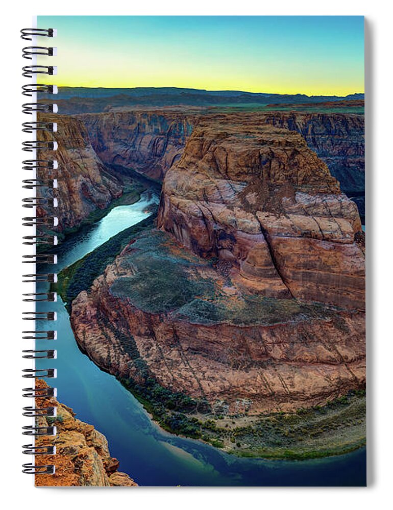 Arizona Spiral Notebook featuring the photograph Horseshoe Bend Sunset by Raul Rodriguez