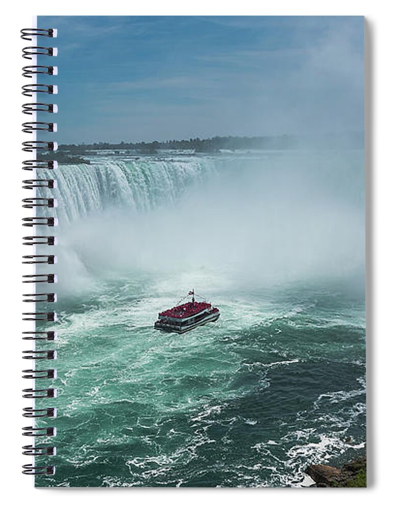 Canada Spiral Notebook featuring the photograph Horseshoe Falls Hornblower by Brenda Jacobs
