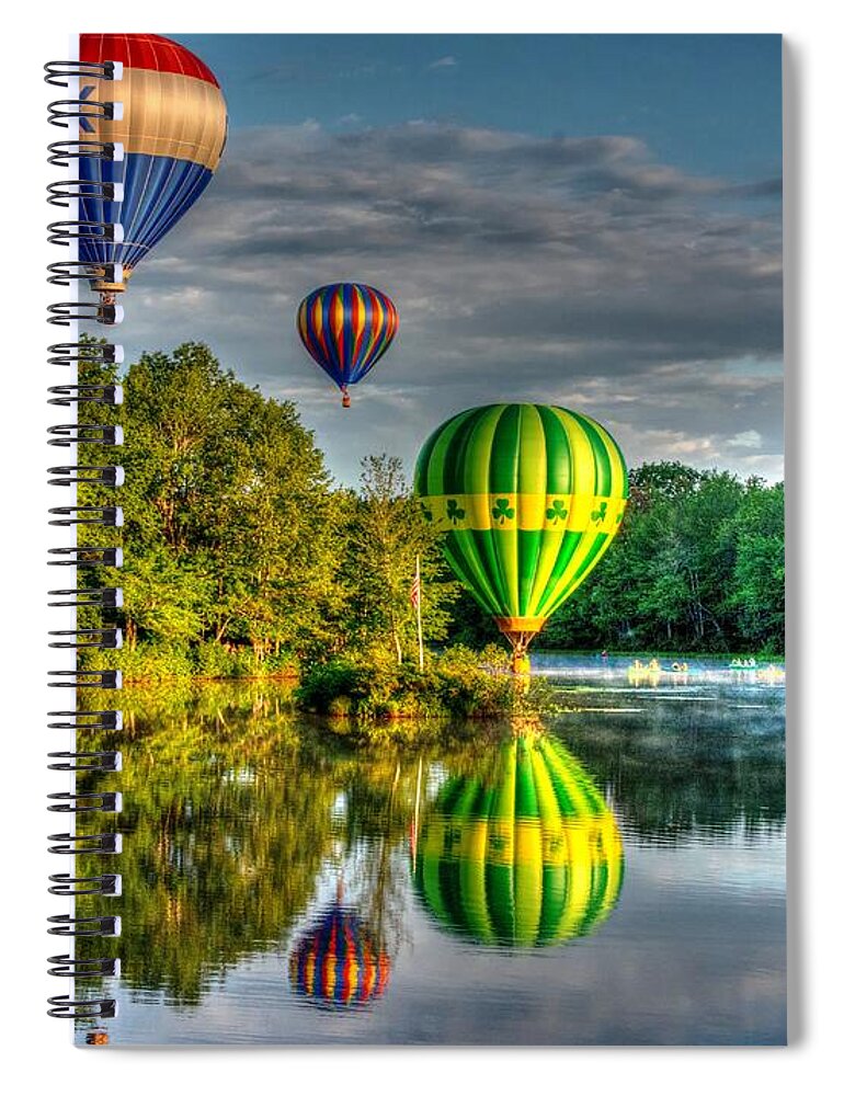 Hot Air Balloons Spiral Notebook featuring the photograph Hot Air Balloons by Steve Brown