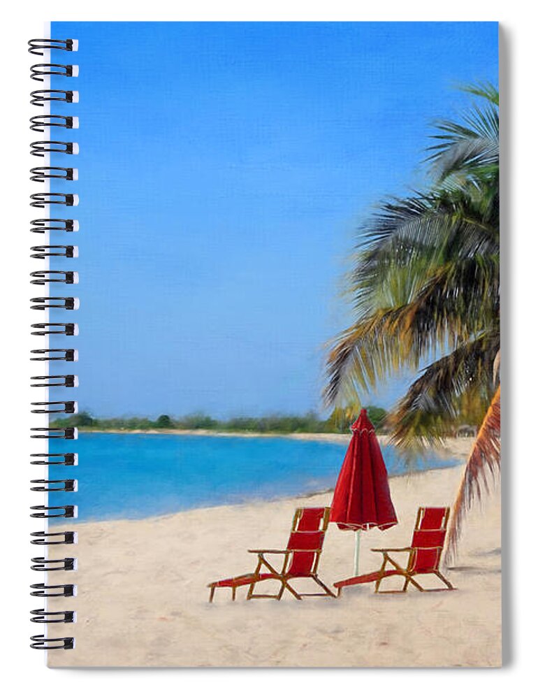 Beach Scene Spiral Notebook featuring the mixed media Hot Fun in the Summertime by Colleen Taylor