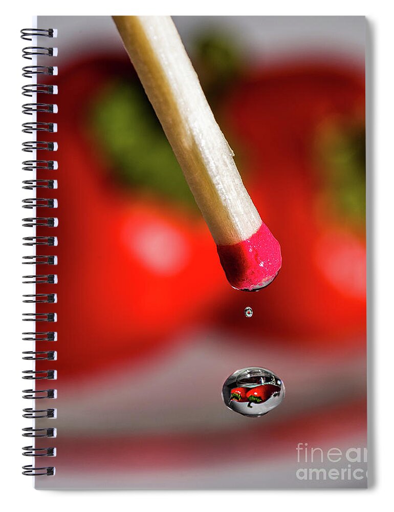 Peppers Spiral Notebook featuring the photograph Hot Pepper Drops by Alissa Beth Photography