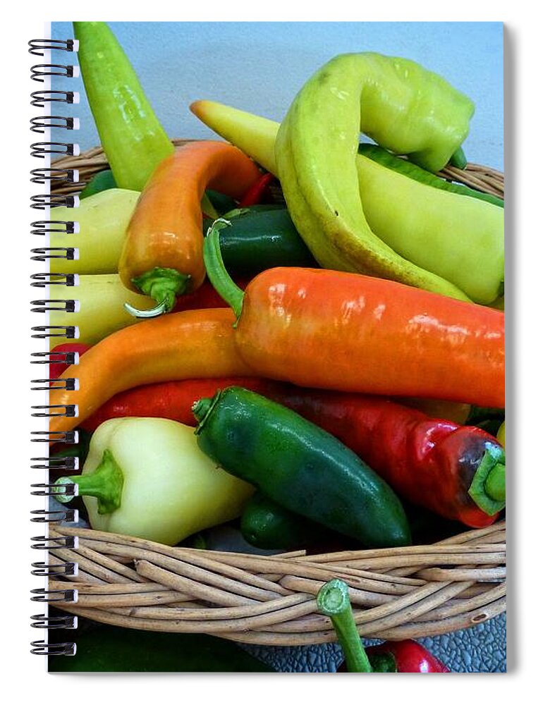 Pepper Spiral Notebook featuring the photograph Hot Peppers by Dee Flouton