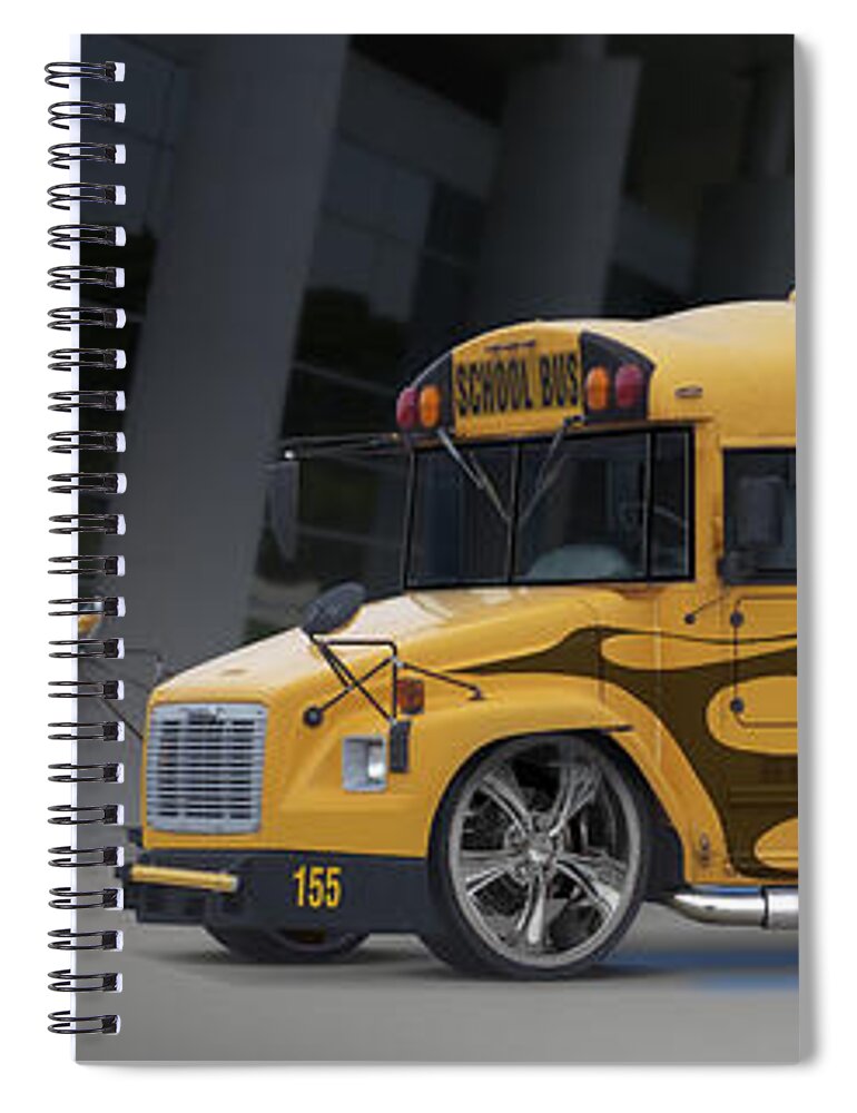 Hot Rod Spiral Notebook featuring the photograph Hot Rod School Bus by Mike McGlothlen