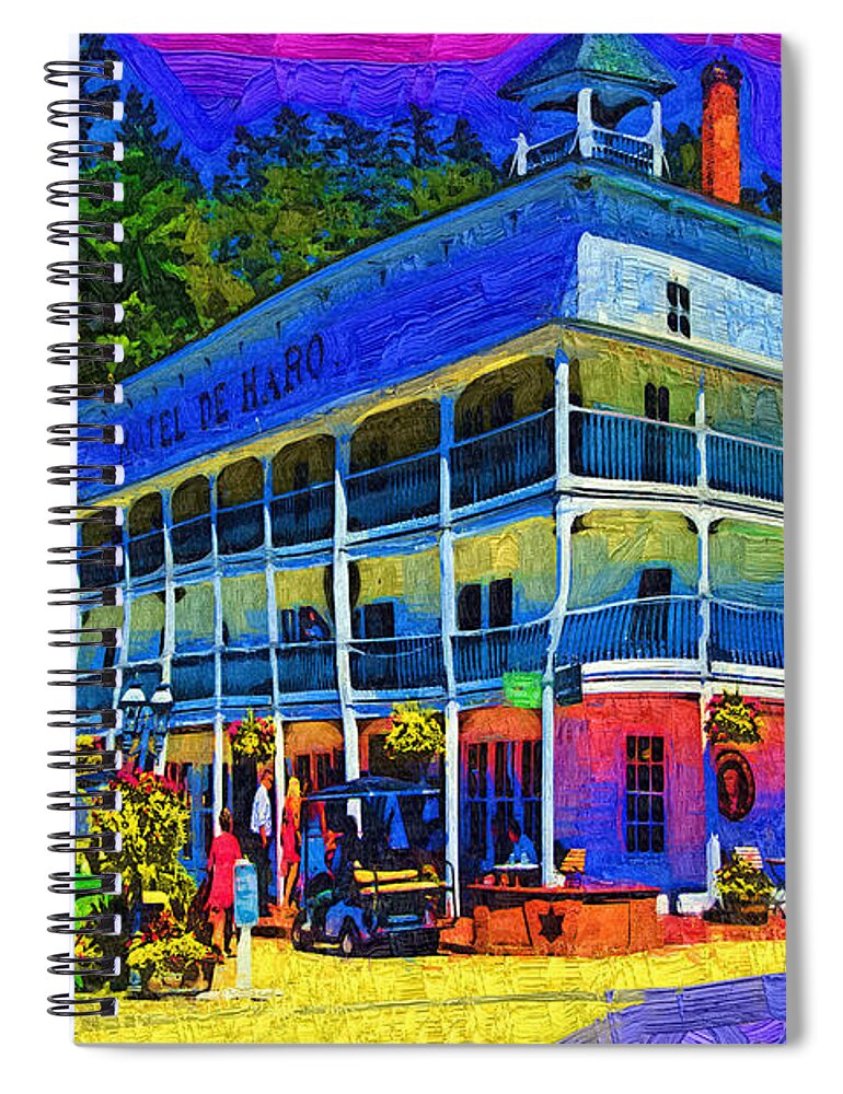 Roche Harbor Spiral Notebook featuring the digital art Hotel De Haro by Kirt Tisdale