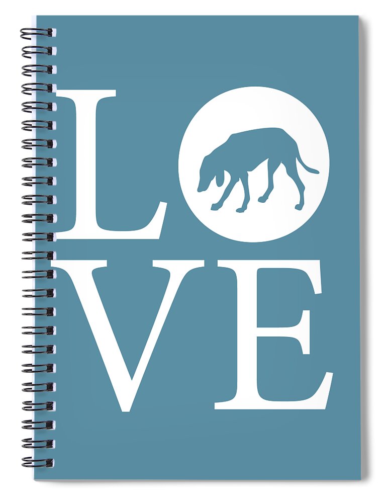 Hound Dog Spiral Notebook featuring the digital art Hound Dog Love by Nancy Ingersoll