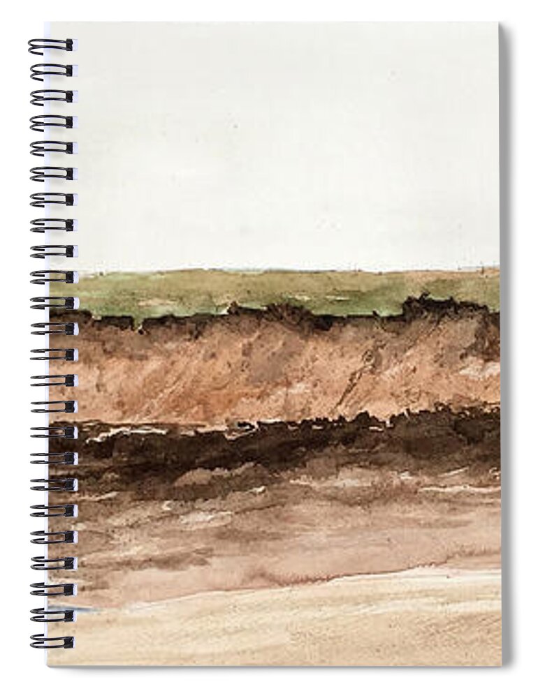 A Lone House Set Along The Shore Of Prince Edward Island Spiral Notebook featuring the painting House At Pei by Monte Toon