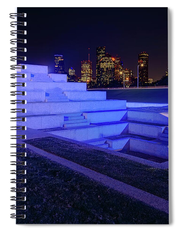 Houston Spiral Notebook featuring the photograph Houston Police Officer Memorial by Tim Stanley