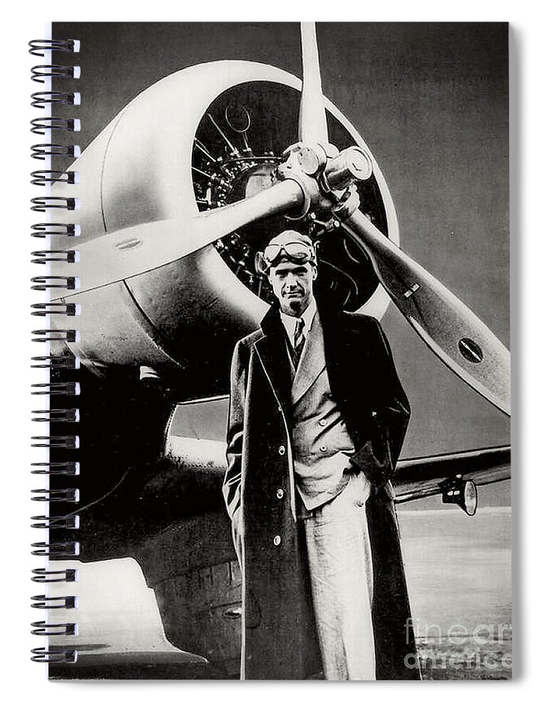 Howard Hughes Spiral Notebook featuring the photograph Howard Hughes - American Aviator by Doc Braham