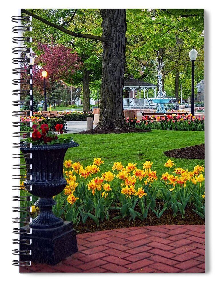  Spiral Notebook featuring the photograph Hudson Falls...A Great Place to Call Home by Kendall McKernon