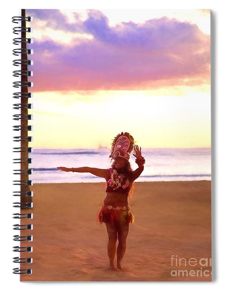 Hawaii Spiral Notebook featuring the photograph Hula On The Beach by Jon Burch Photography