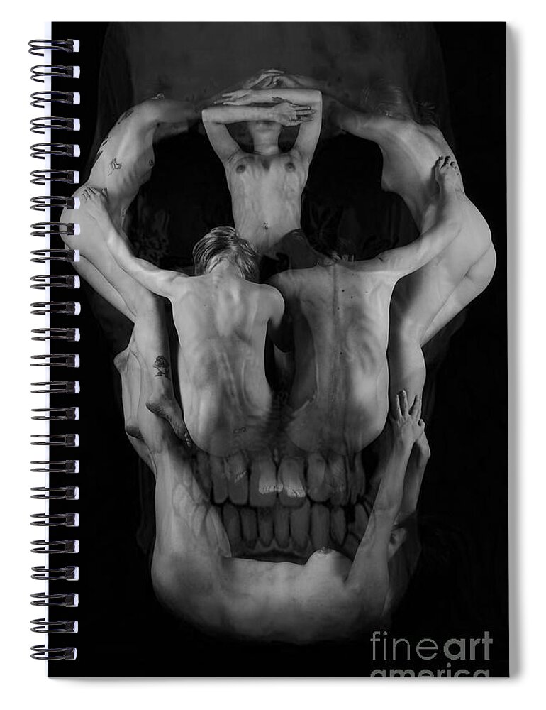 Artistic Photographs Spiral Notebook featuring the photograph Human skull by Robert WK Clark