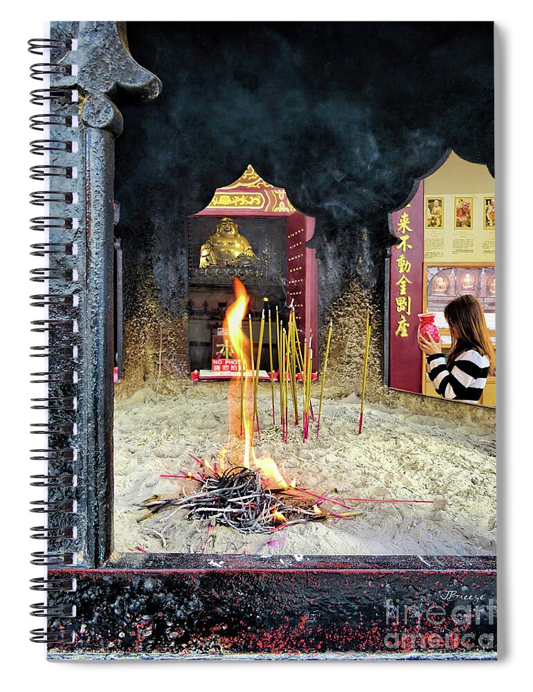 Hsi Lai Temple Spiral Notebook featuring the photograph Humanistic Buddhism by Jennie Breeze