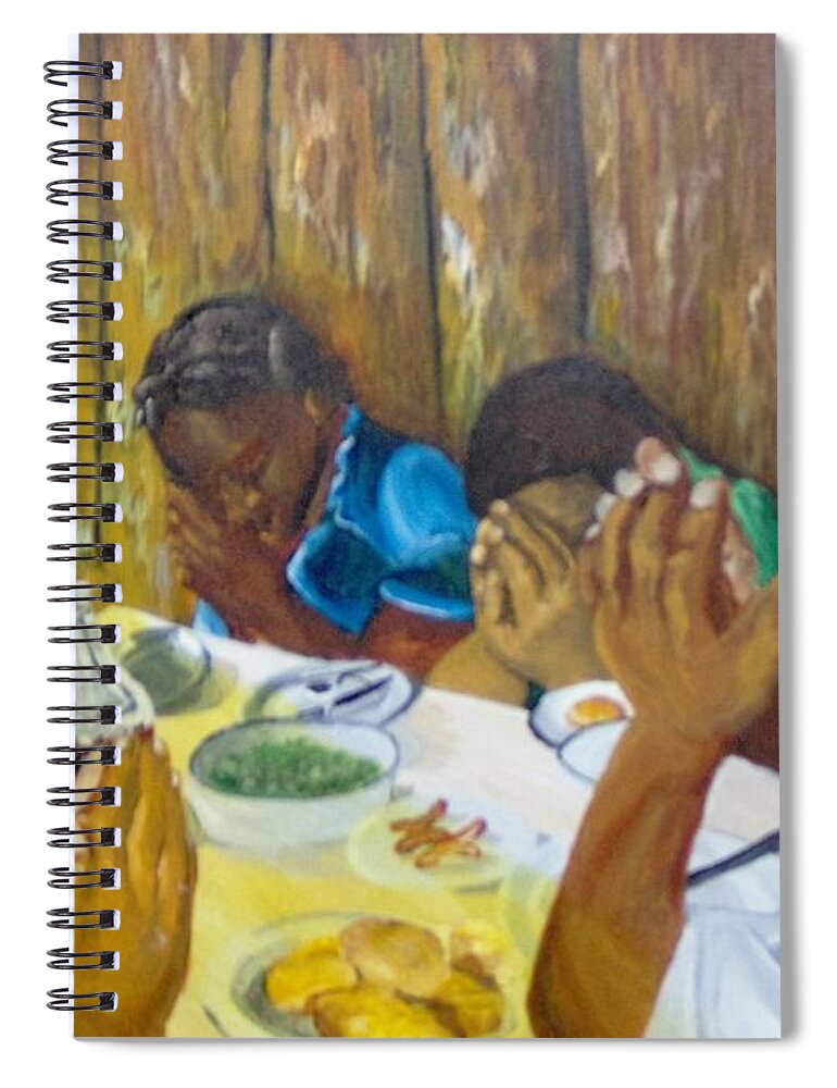 Prayer Spiral Notebook featuring the painting Humble Gratitude by Saundra Johnson