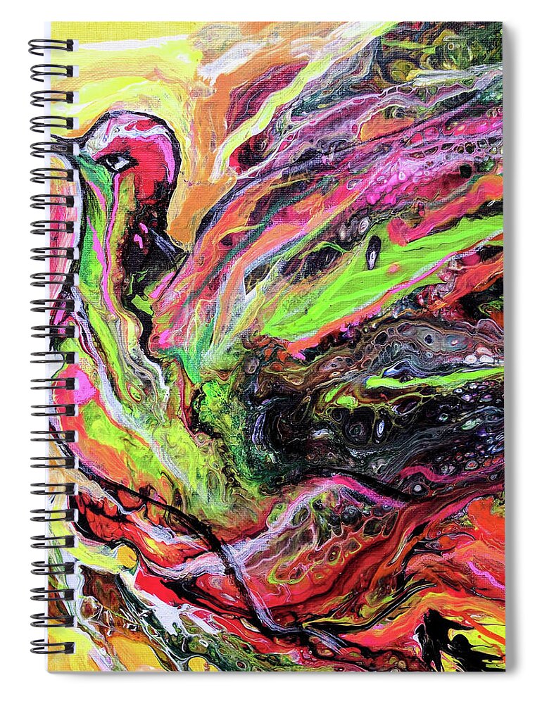 Humming Spiral Notebook featuring the painting Humming To The Tune by Sarabjit Singh