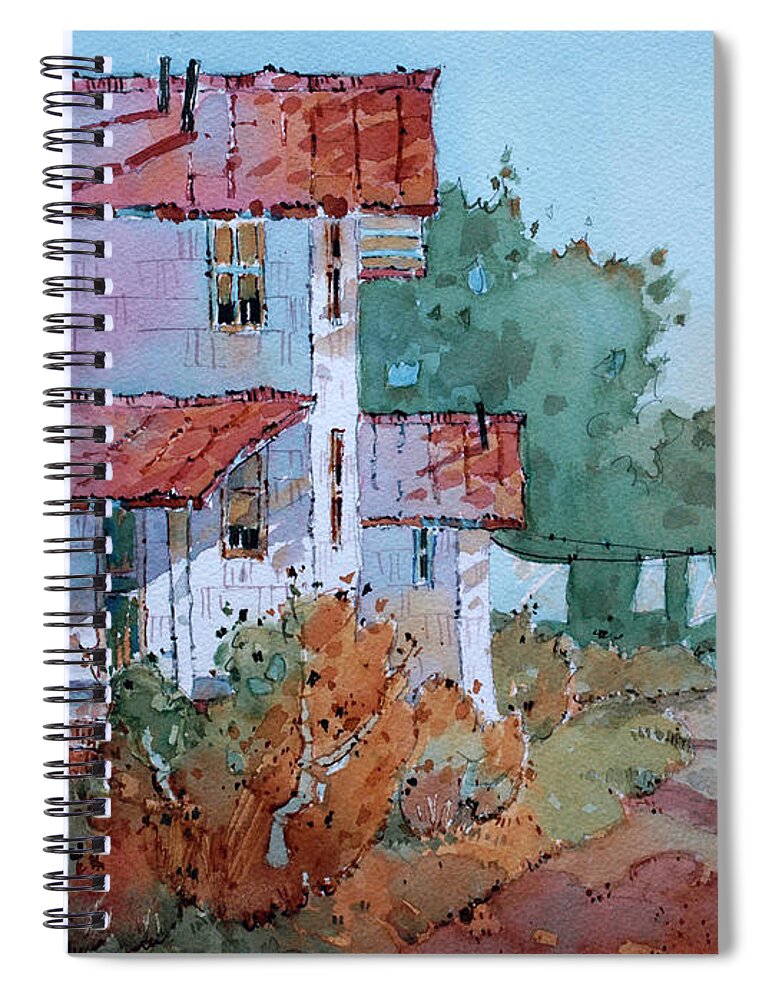 Country Spiral Notebook featuring the painting Hung Out to Dry by Joyce Hicks