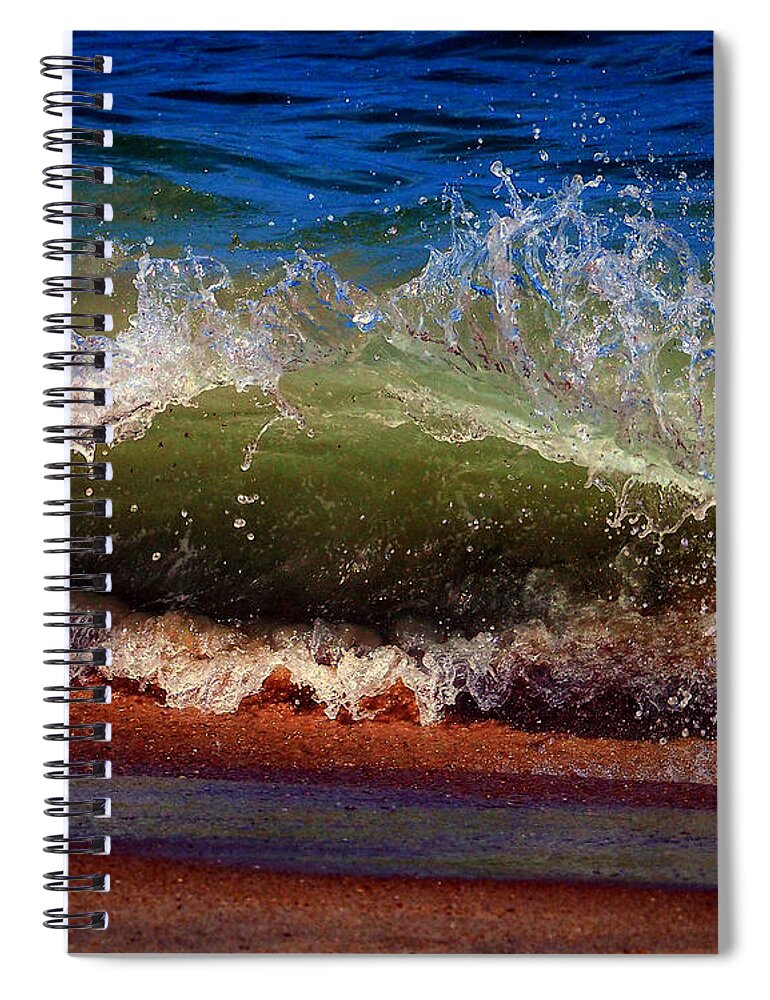 Wave Spiral Notebook featuring the photograph Hungry Wave of Fenwick Island by Bill Swartwout