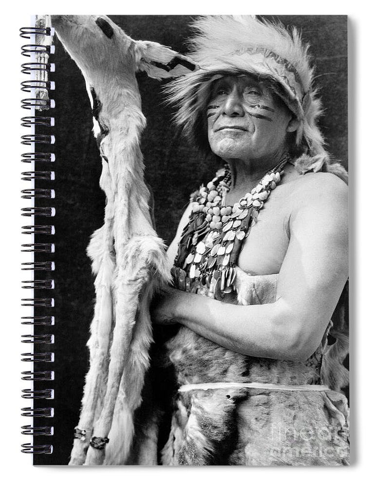 1923 Spiral Notebook featuring the photograph HUPA DANCER, c1923 by Edward Curtis