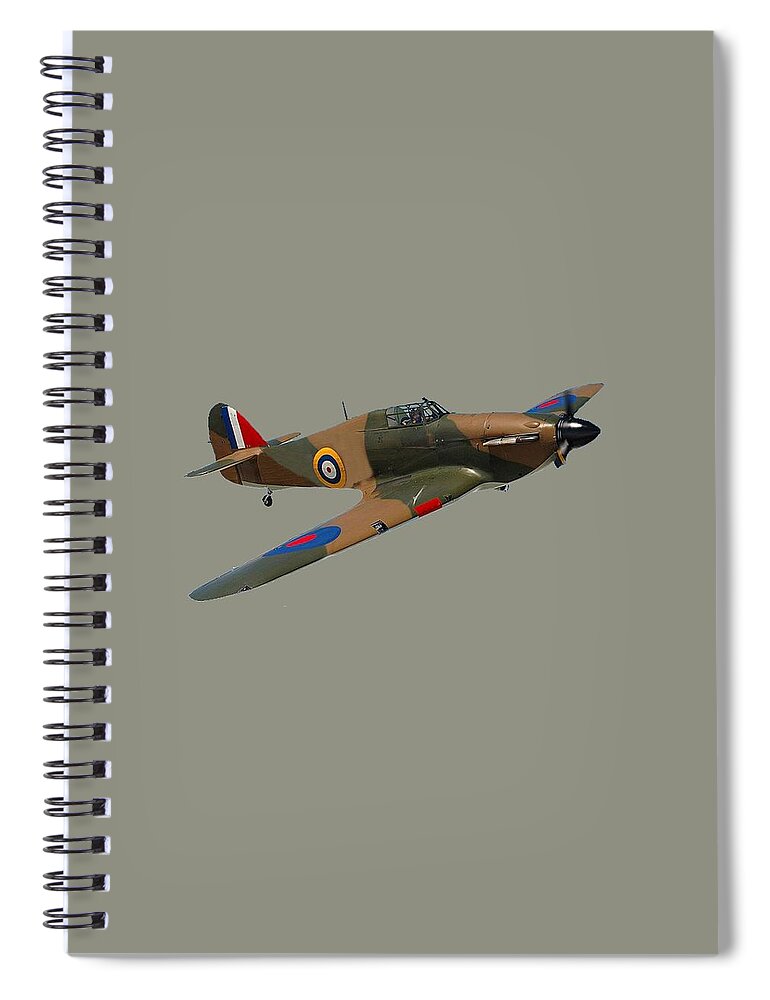 Aeroplane Spiral Notebook featuring the photograph Hurricane Fighter Plane by Roy Pedersen