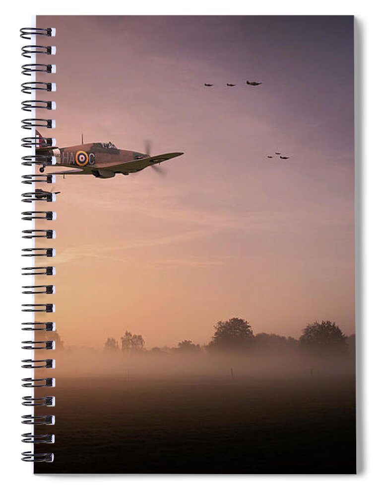 Hawker Hurricane Spiral Notebook featuring the digital art Hurricane - Foremost In Attack by Airpower Art